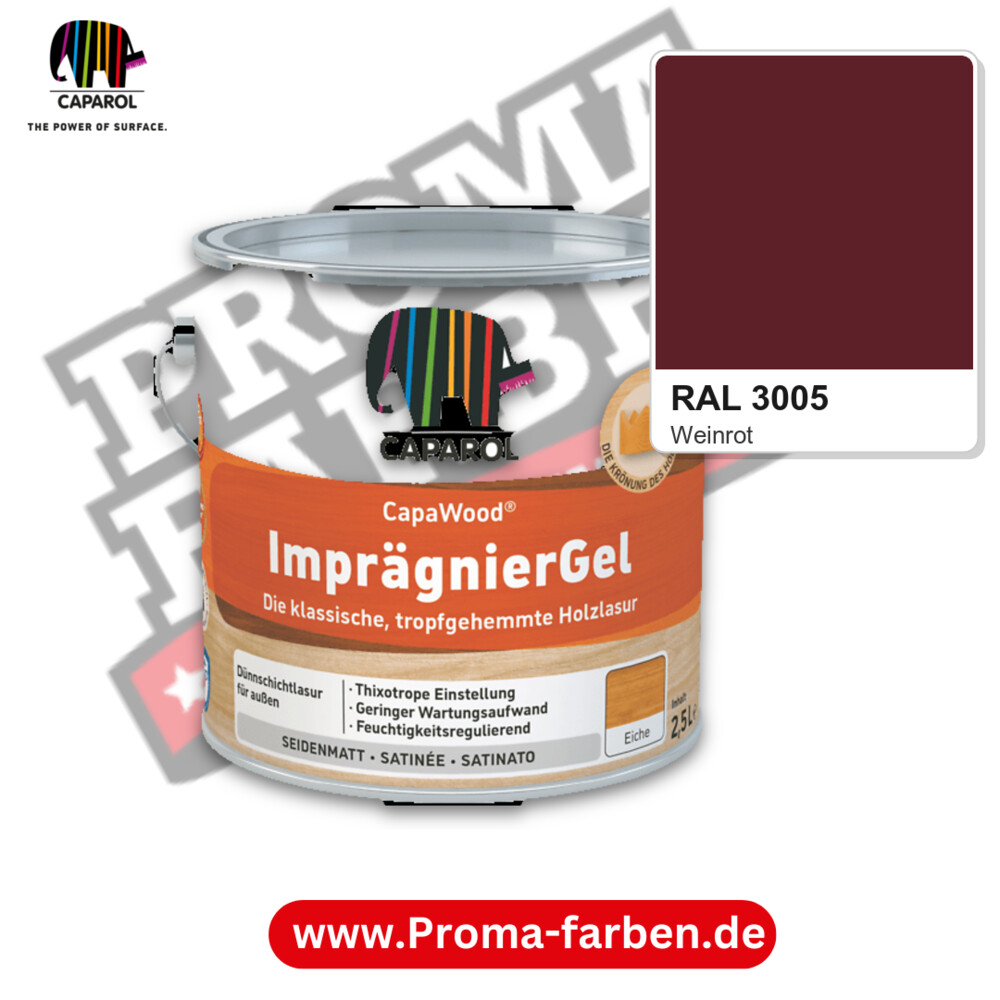 Caparol CapaWood ImprägnierGel RAL 3005 kaufen Proma Farben Hamburg