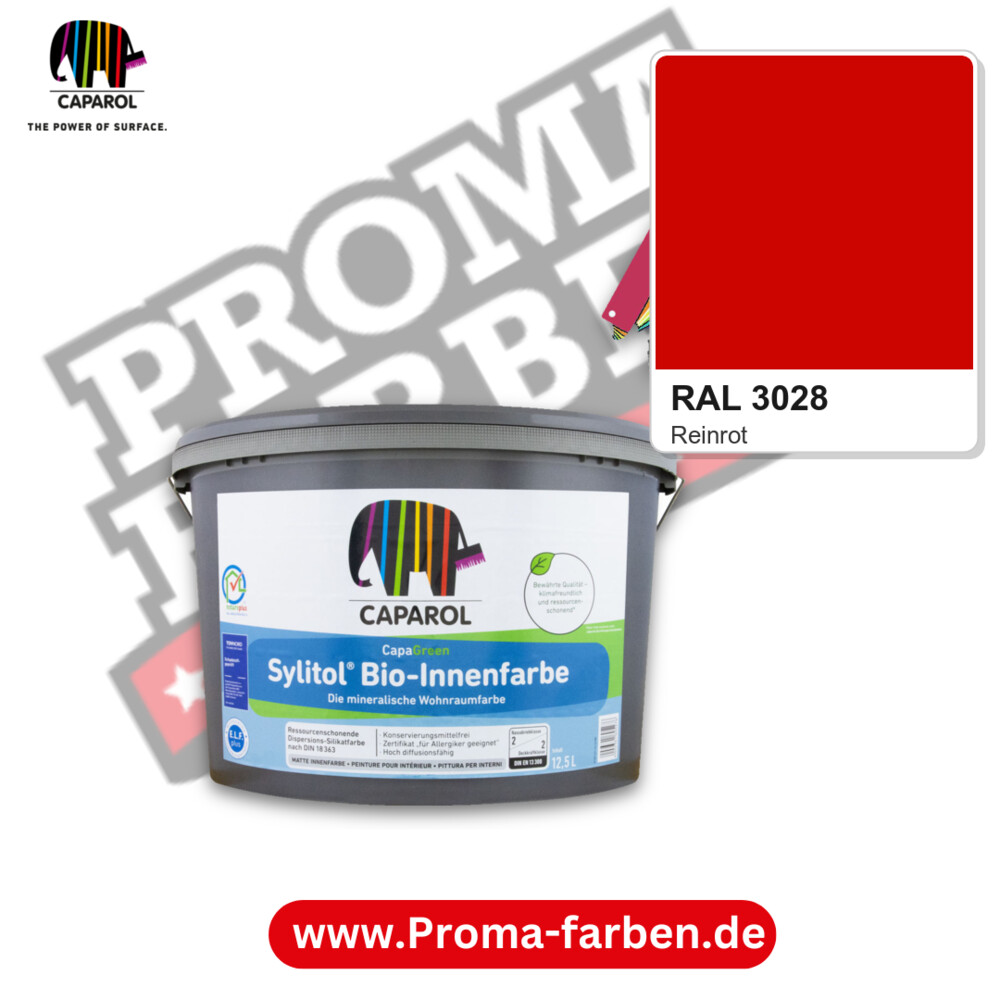 Caparol Sylitol Bio Innenfarbe RAL 3028 kaufen Proma Farben Hamburg