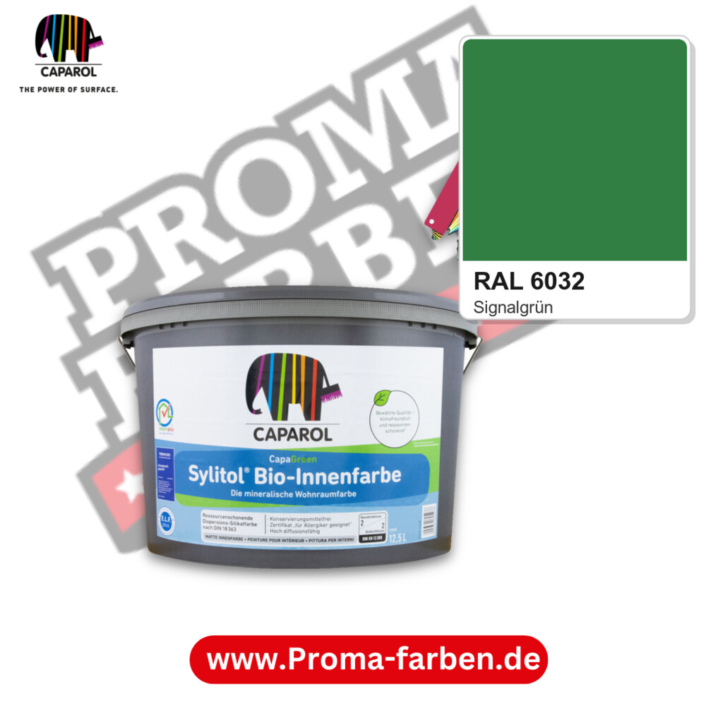 Caparol Sylitol Bio Innenfarbe RAL 6032 kaufen Proma Farben Hamburg