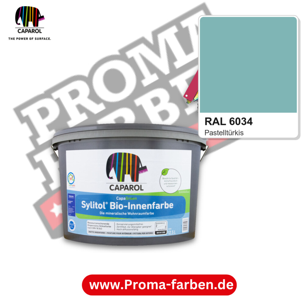 Caparol Sylitol Bio Innenfarbe RAL 6034 kaufen Proma Farben Hamburg