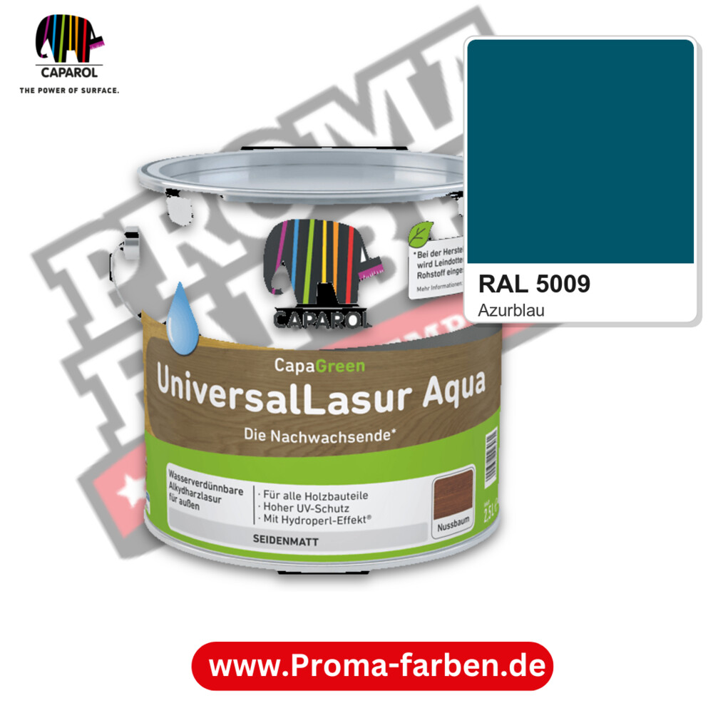 Caparol UniversalLasur Aqua RAL 5009 kaufen Proma Farben Hamburg
