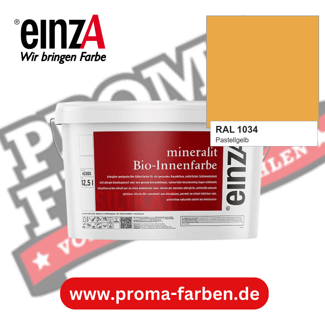 einzA mineralit Bio-Innenfarbe RAL 1034 Pastellgelb
