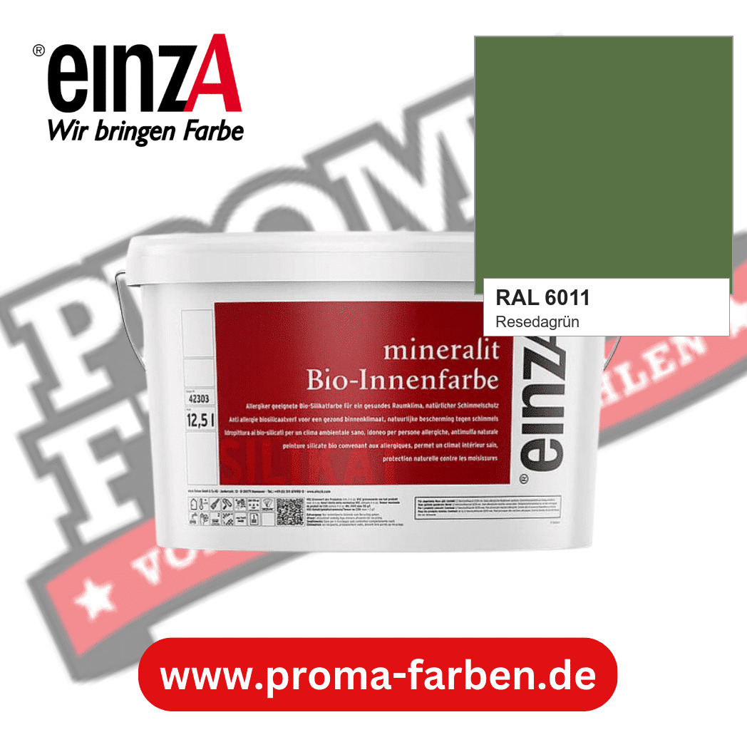 einzA mineralit Bio-Innenfarbe RAL 6011 Resedagrün