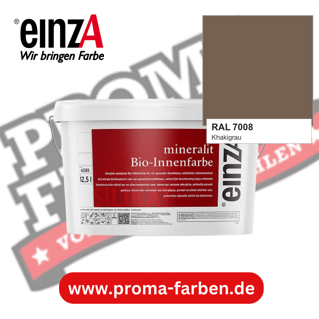 einzA mineralit Bio-Innenfarbe RAL 7008 Khakigrau