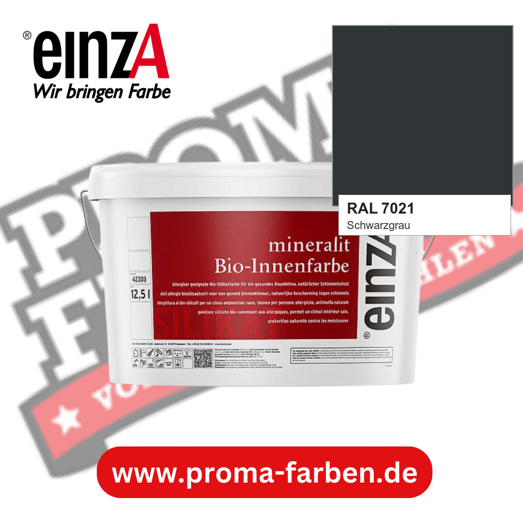 einzA mineralit Bio-Innenfarbe RAL 7021 Schwarzgrau