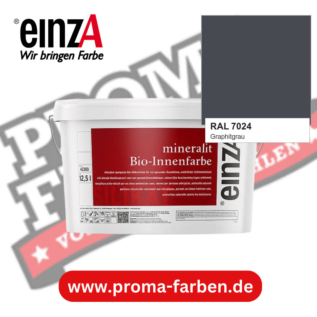 einzA mineralit Bio-Innenfarbe RAL 7024 Graphitgrau