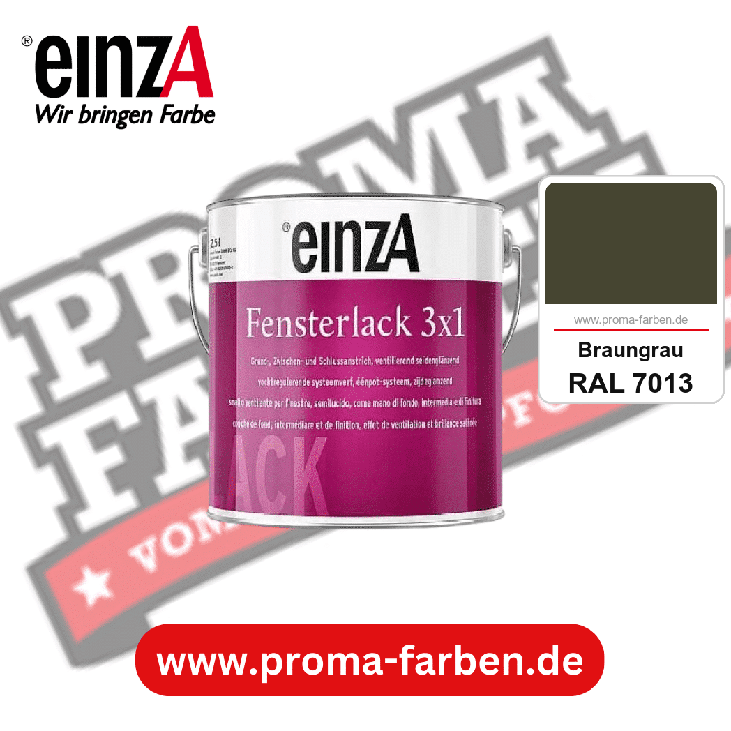 einzA Fensterlack 3x1 kaufen bei Proma Farben RAL 7013 Braungrau