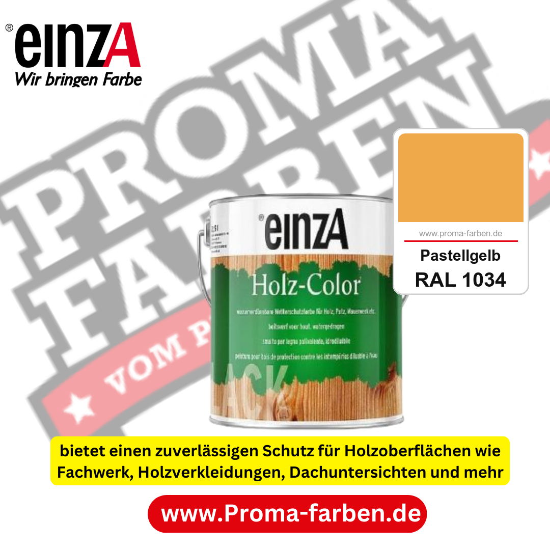 einzA Holz-Color kaufen bei Proma Farben RAL 1034 Pastellgelb