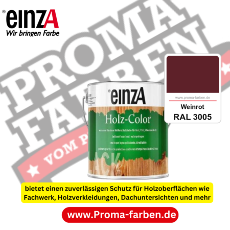 einzA Holz-Color kaufen bei Proma Farben RAL 3005 Weinrot