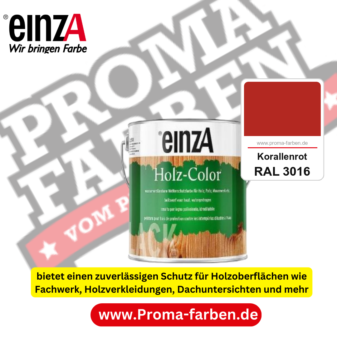 einzA Holz-Color kaufen bei Proma Farben RAL 3016 Korallenrot