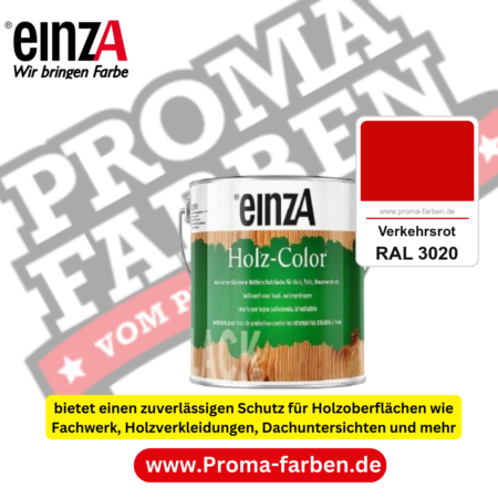 einzA Holz-Color kaufen bei Proma Farben RAL 3020 Verkehrsrot