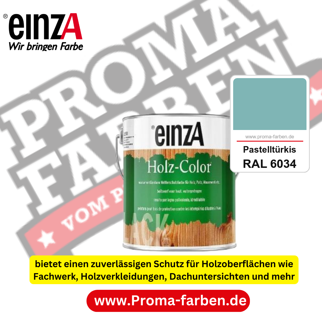 einzA Holz-Color kaufen bei Proma Farben RAL 6034 Pastelltürkis