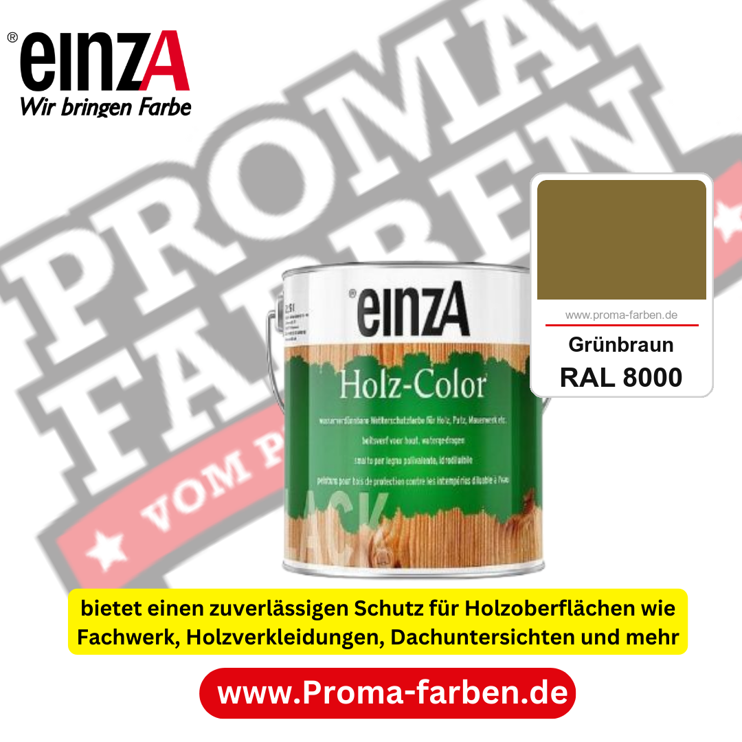 einzA Holz-Color kaufen bei Proma Farben RAL 8000 Grünbraun
