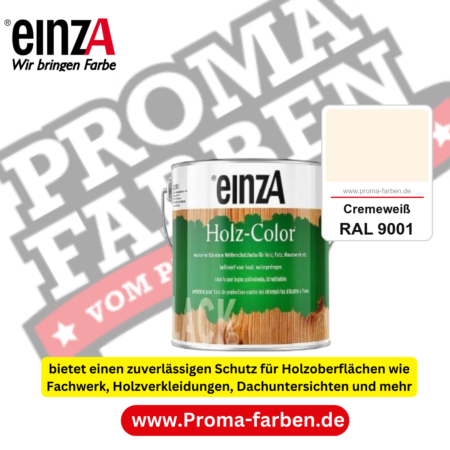 einzA Holz-Color kaufen bei Proma Farben RAL 9001 Cremeweiß