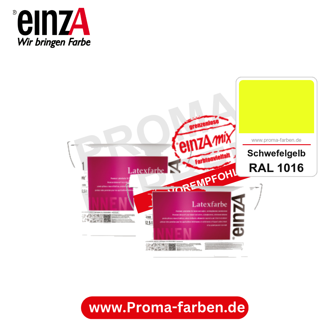 einzA Latexfarbe Premium kaufen bei Proma Farben RAL 1016 Schwefelgelb