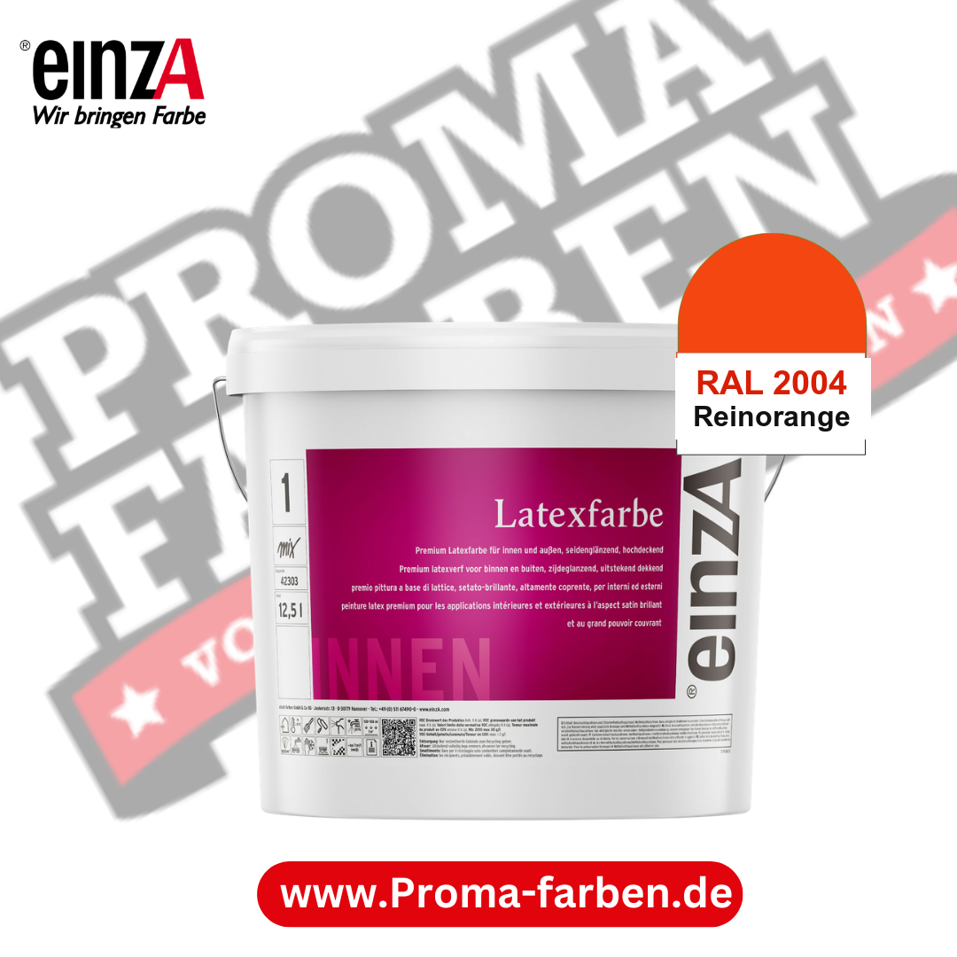 einzA Latexfarbe Premium kaufen bei Proma Farben RAL 2004 Reinorange
