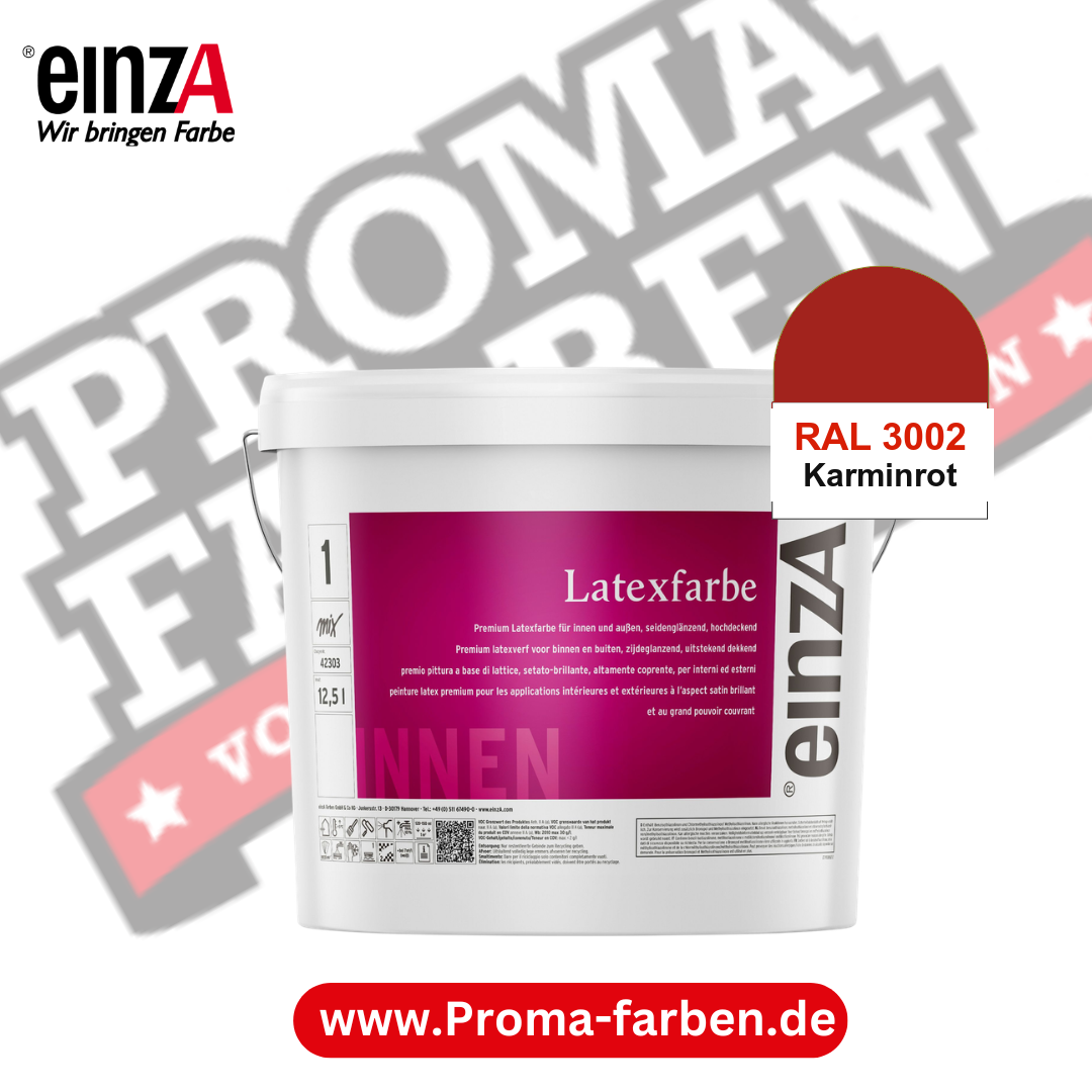 einzA Latexfarbe Premium kaufen bei Proma Farben RAL 3002 Karminrot