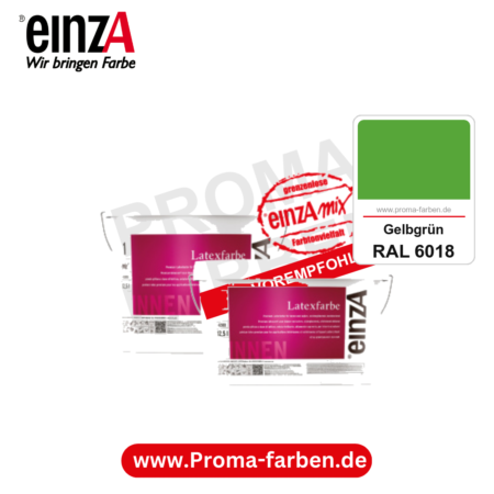 einzA Latexfarbe Premium kaufen bei Proma Farben RAL 6018 Gelbgrün