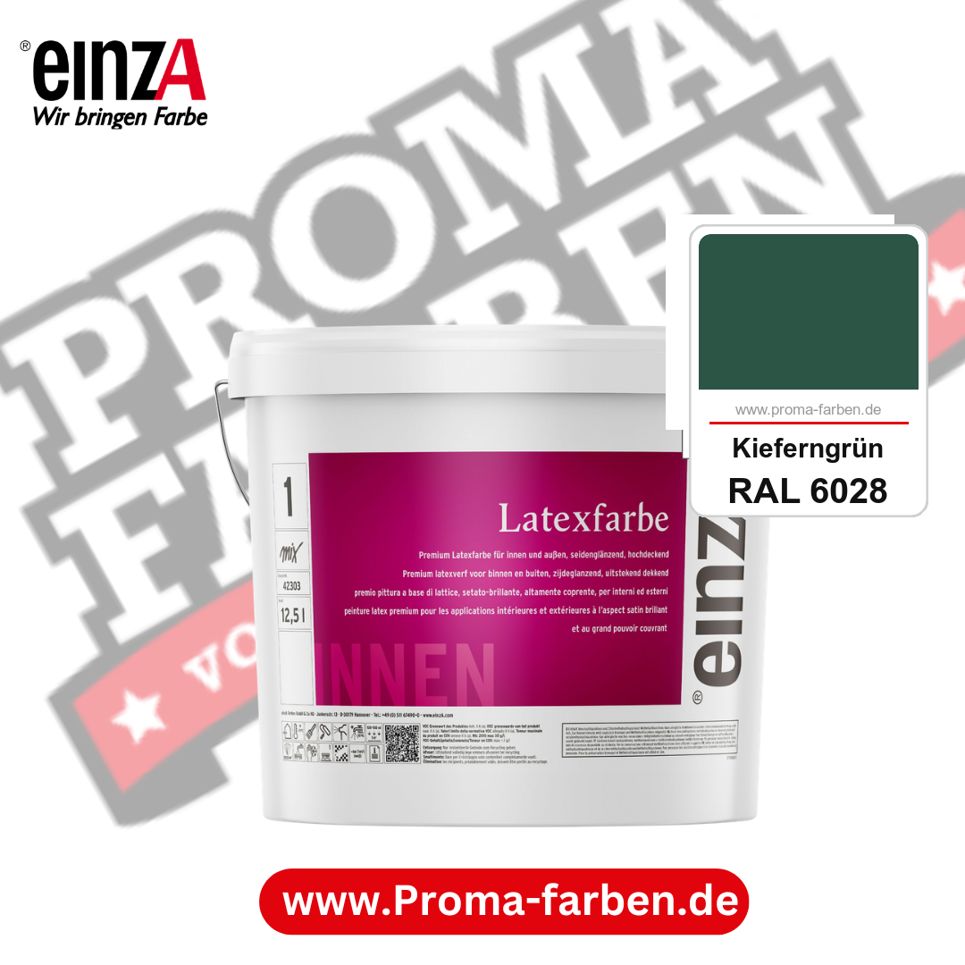 einzA Latexfarbe Premium kaufen bei Proma Farben RAL 6028 Kieferngrün