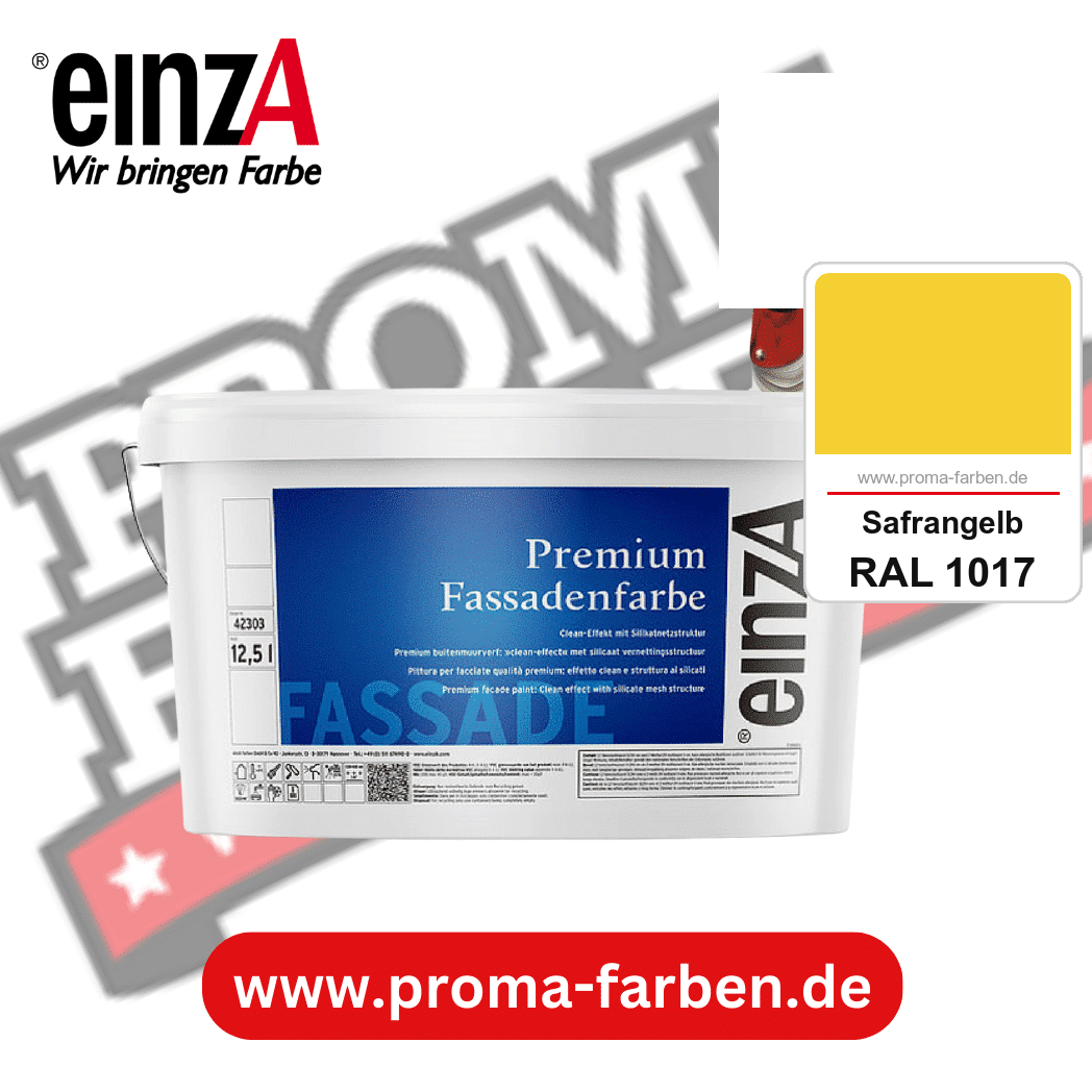 einzA Premium Fassadenfarbe kaufen bei Proma Farben RAL 1017 Safrangelb