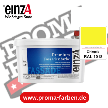 einzA Premium Fassadenfarbe kaufen bei Proma Farben RAL 1018 Zinkgelb