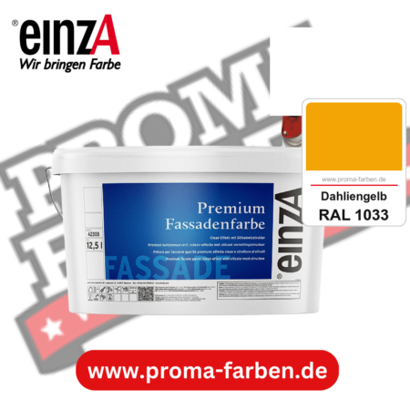 einzA Premium Fassadenfarbe kaufen bei Proma Farben RAL 1033 Dahliengelb