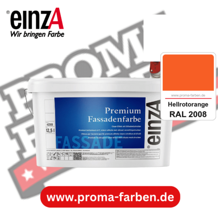 einzA Premium Fassadenfarbe kaufen bei Proma Farben RAL 2008 Hellrotorange