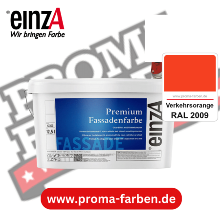 einzA Premium Fassadenfarbe kaufen bei Proma Farben RAL 2009 Verkehrsorange