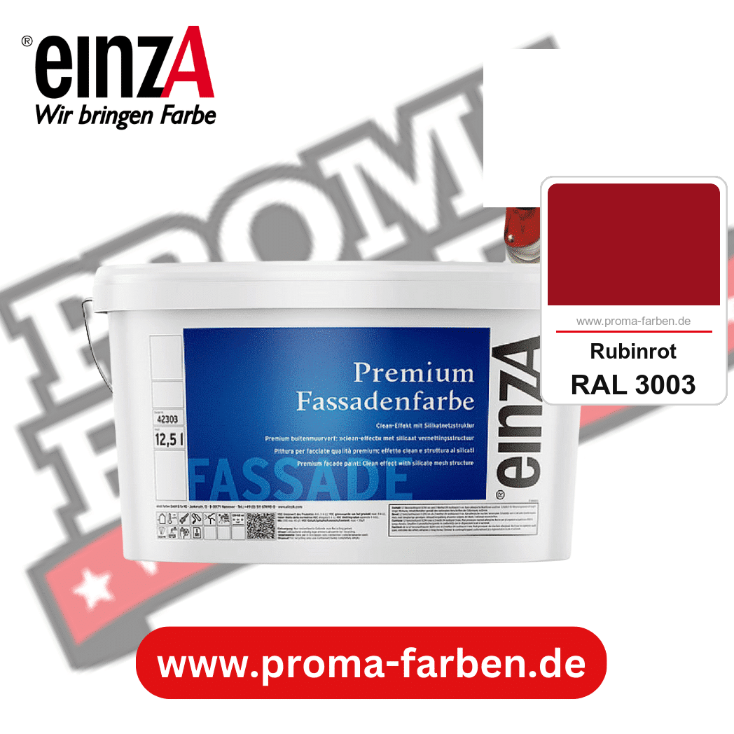einzA Premium Fassadenfarbe kaufen bei Proma Farben RAL 3003 Rubinrot