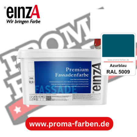 einzA Premium Fassadenfarbe kaufen bei Proma Farben RAL 5009 Azurblau