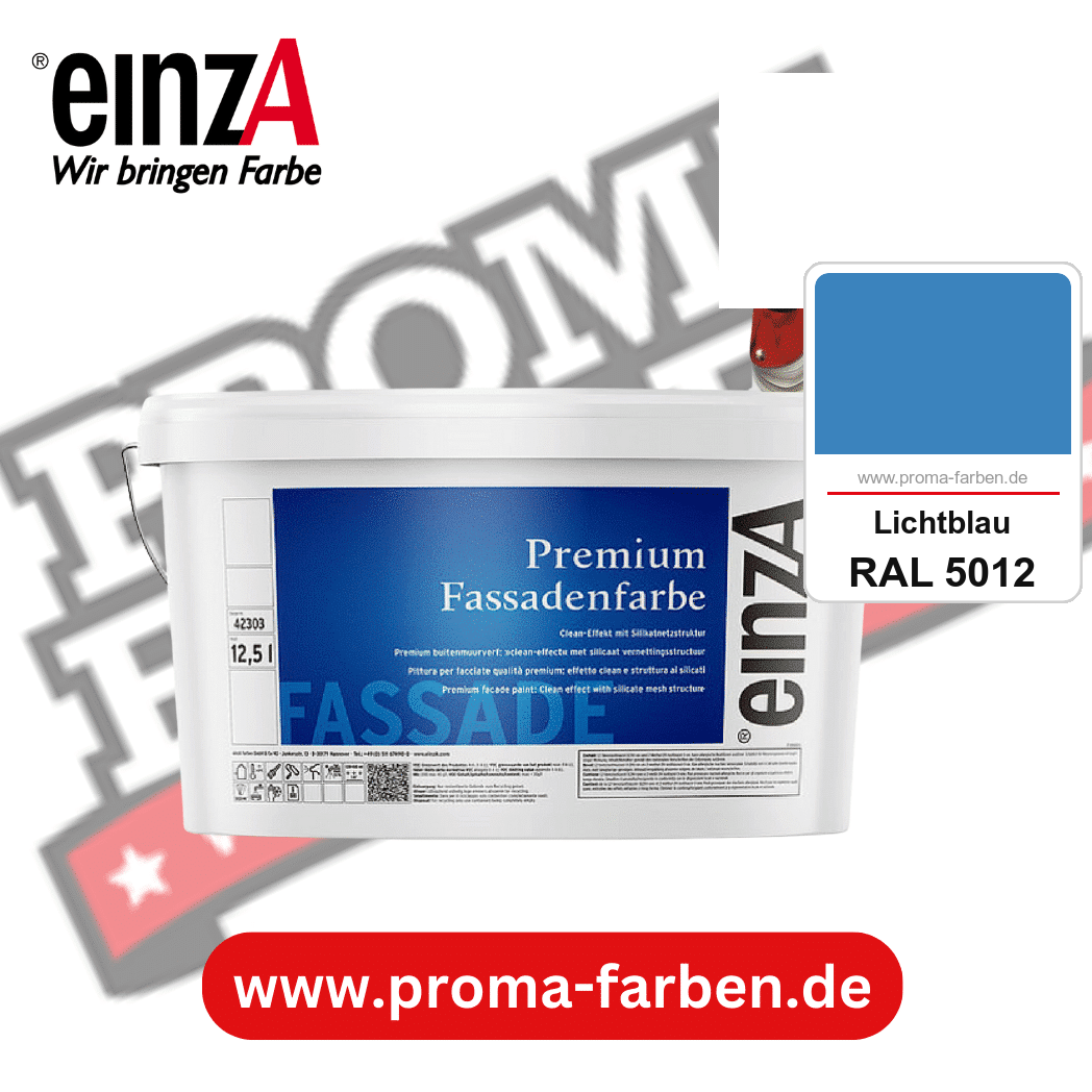 einzA Premium Fassadenfarbe kaufen bei Proma Farben RAL 5012 Lichtblau