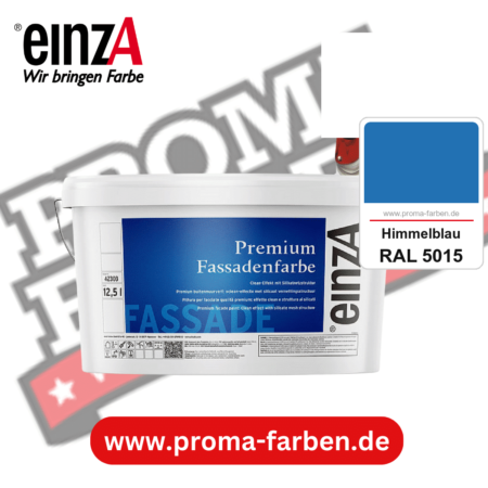 einzA Premium Fassadenfarbe kaufen bei Proma Farben RAL 5015 Himmelblau
