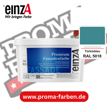 einzA Premium Fassadenfarbe kaufen bei Proma Farben RAL 5018 Türkisblau