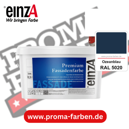 einzA Premium Fassadenfarbe kaufen bei Proma Farben RAL 5020 Ozeanblau