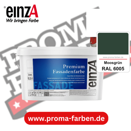 einzA Premium Fassadenfarbe kaufen bei Proma Farben RAL 6005 Moosgrün