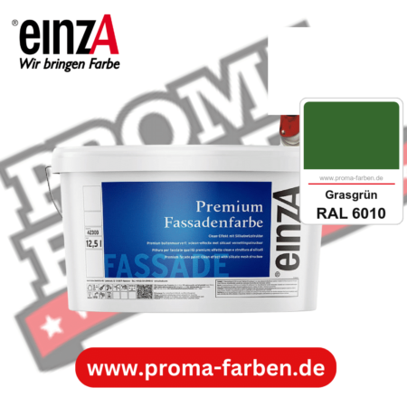 einzA Premium Fassadenfarbe kaufen bei Proma Farben RAL 6010 Grasgrün