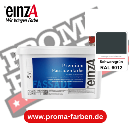 einzA Premium Fassadenfarbe kaufen bei Proma Farben RAL 6012 Schwarzgrün