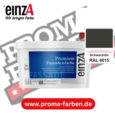 einzA Premium Fassadenfarbe kaufen bei Proma Farben RAL 6015 Schwarzoliv