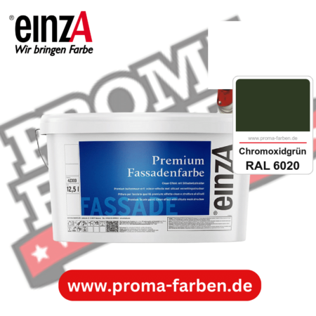 einzA Premium Fassadenfarbe kaufen bei Proma Farben RAL 6020 Chromoxidgrün