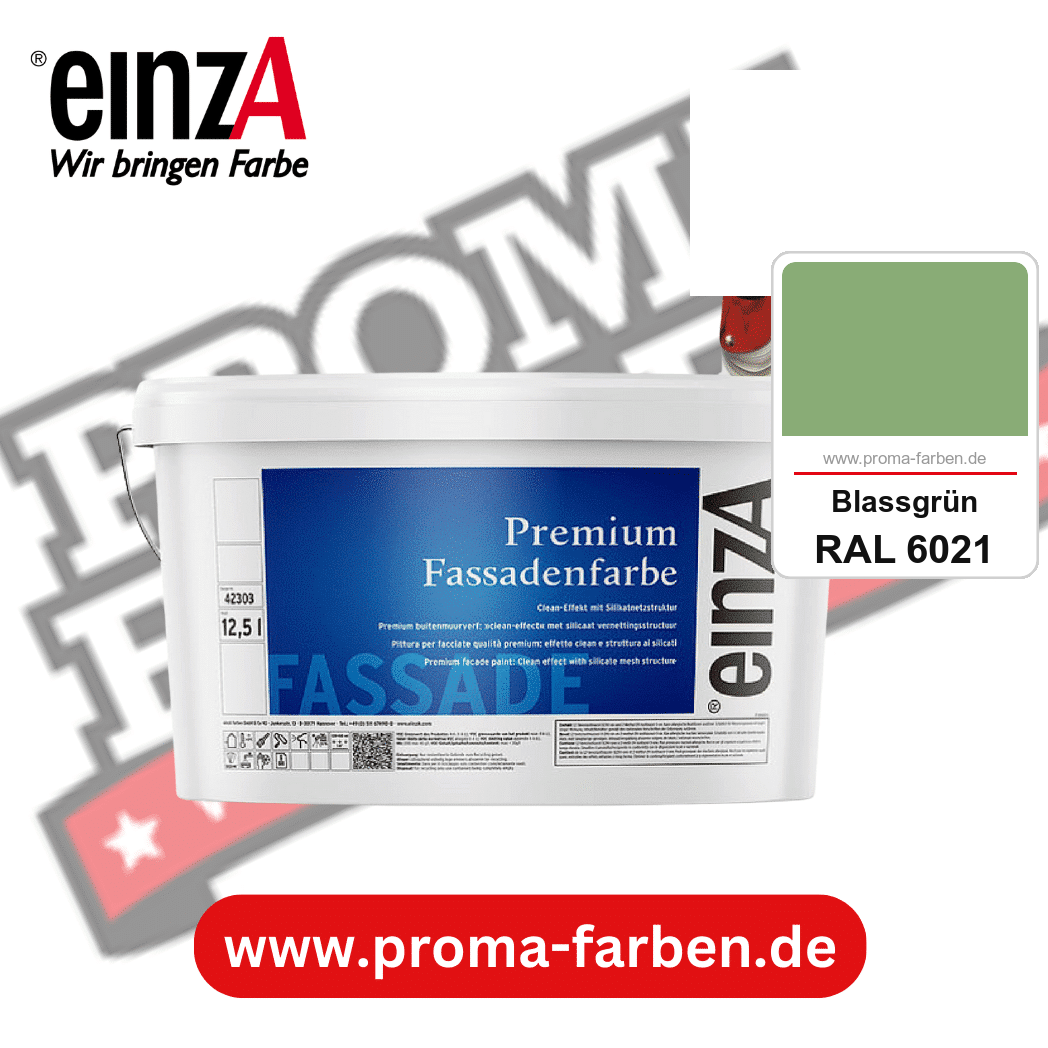 einzA Premium Fassadenfarbe kaufen bei Proma Farben RAL 6021 Blassgrün