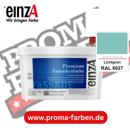 einzA Premium Fassadenfarbe kaufen bei Proma Farben RAL 6027 Lichtgrün