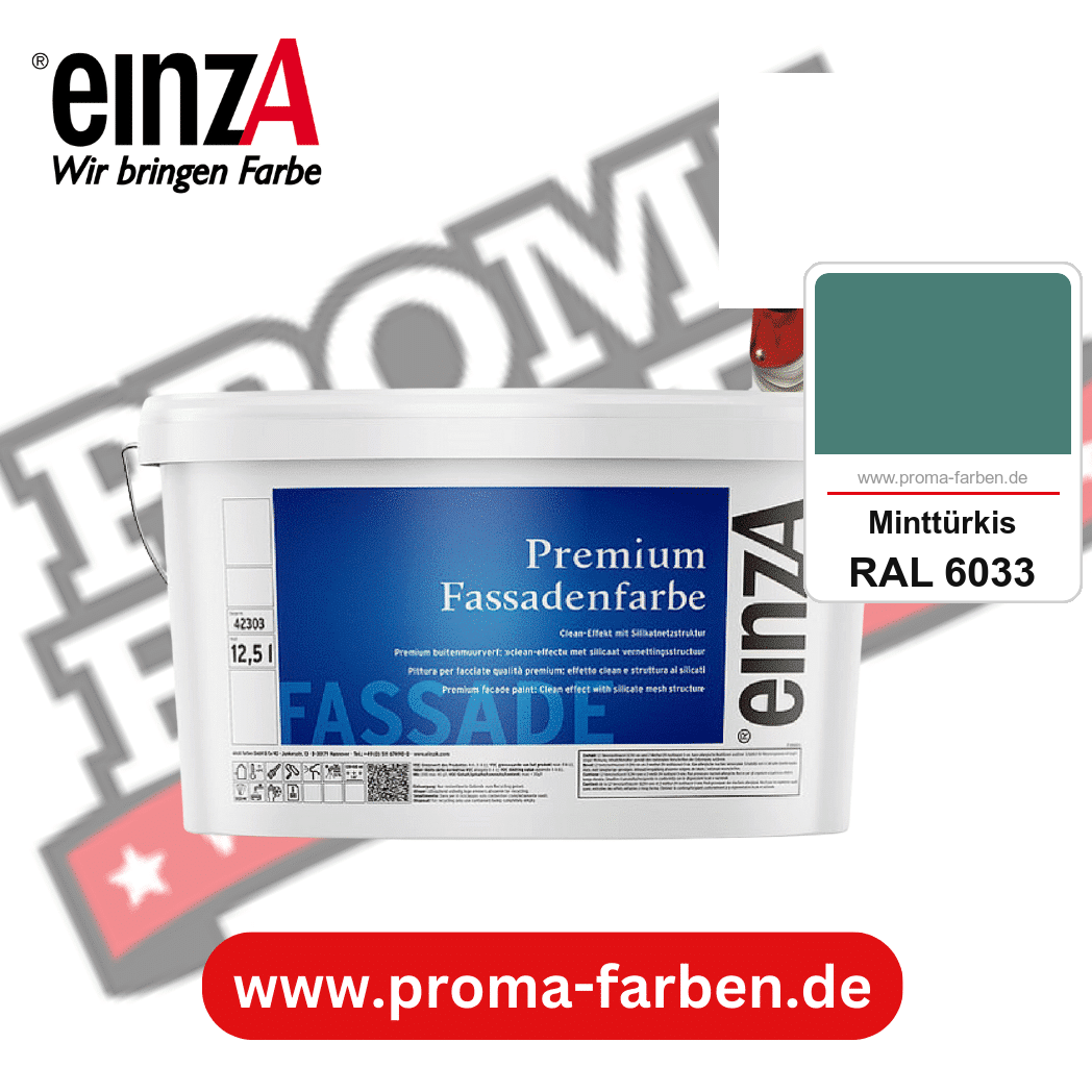 einzA Premium Fassadenfarbe kaufen bei Proma Farben RAL 6033 Minttürkis