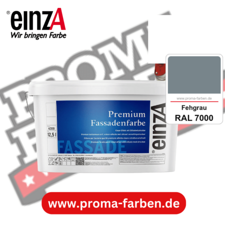 einzA Premium Fassadenfarbe kaufen bei Proma Farben RAL 7000 Fehgrau