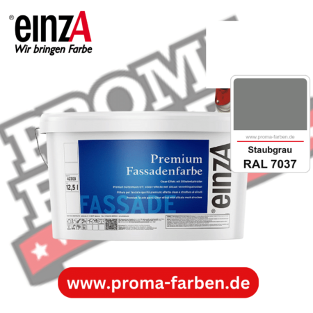 einzA Premium Fassadenfarbe kaufen bei Proma Farben RAL 7037 Staubgrau