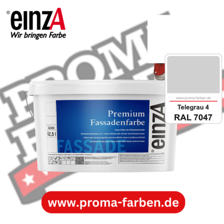 einzA Premium Fassadenfarbe kaufen bei Proma Farben RAL 7047 Telegrau 4