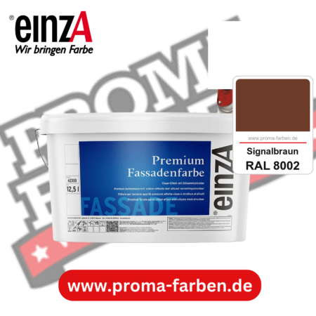 einzA Premium Fassadenfarbe kaufen bei Proma Farben RAL 8002 Signalbraun
