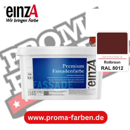 einzA Premium Fassadenfarbe kaufen bei Proma Farben RAL 8012 Rotbraun