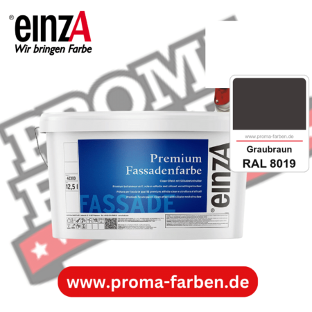einzA Premium Fassadenfarbe kaufen bei Proma Farben RAL 8019 Graubraun