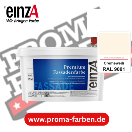 einzA Premium Fassadenfarbe kaufen bei Proma Farben RAL 9001 Cremeweiß