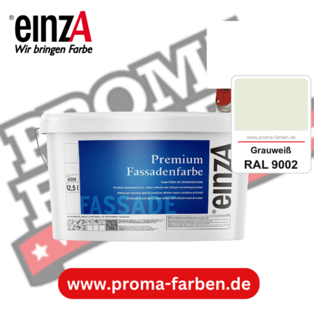 einzA Premium Fassadenfarbe kaufen bei Proma Farben RAL 9002 Grauweiß